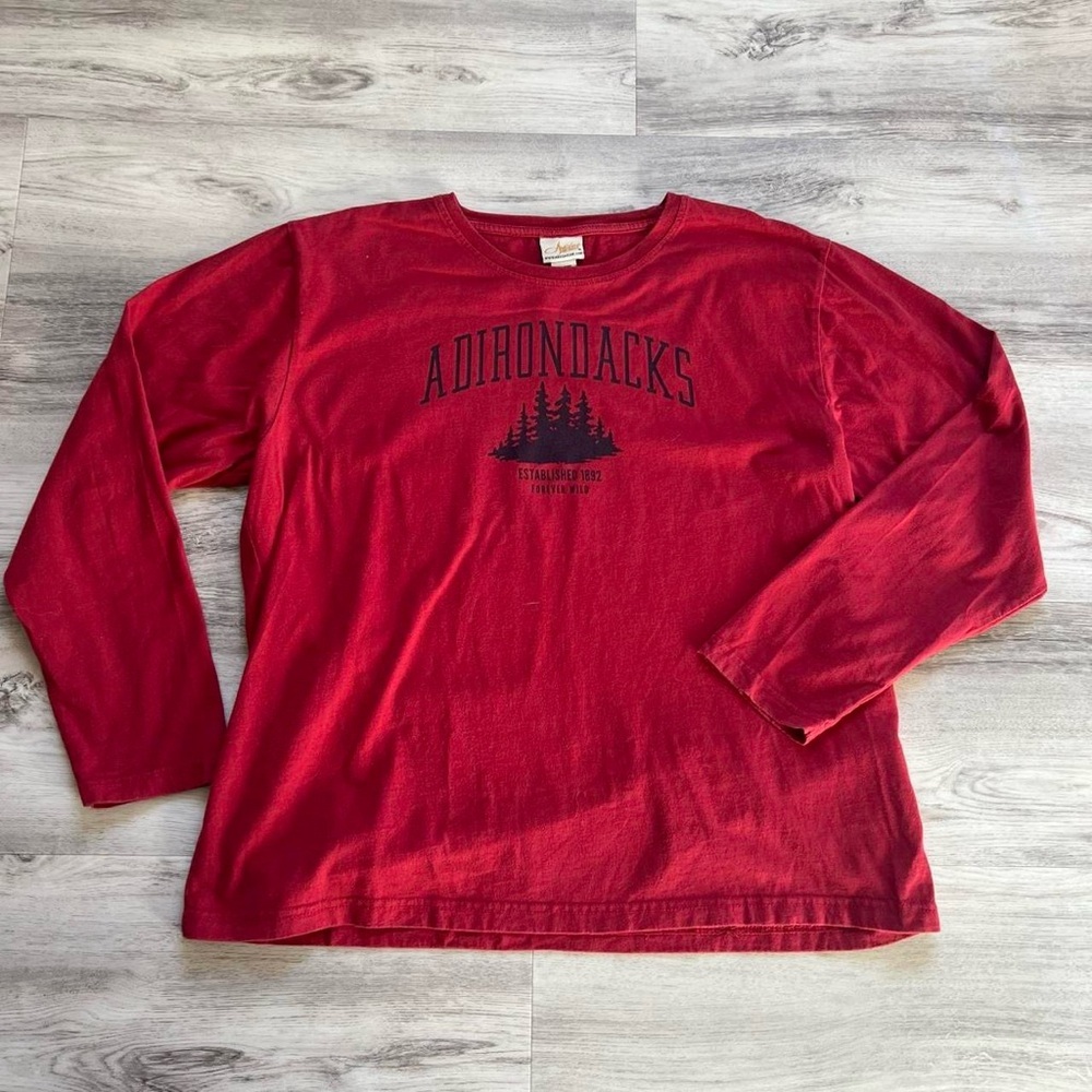 Vintage Red Cotton long sleeved t-shirt